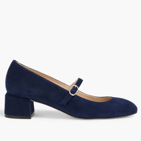 STUART WEITZMAN Gabby 45 suede Mary Jane pumps Size 8.5 - Picture 1 of 7